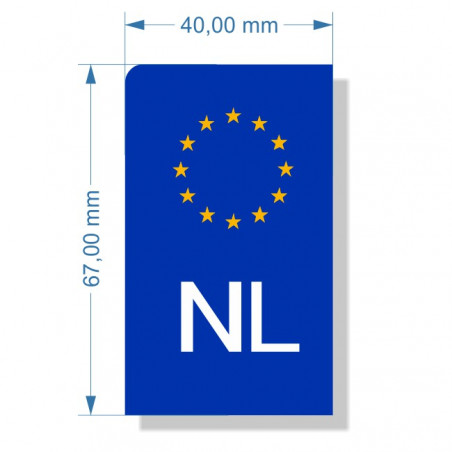 Motor Kentekenplaat sticker Euro NL blauw