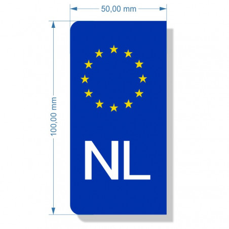 Kalksteen fictie affix Auto Nummerbord sticker Euro NL blauw