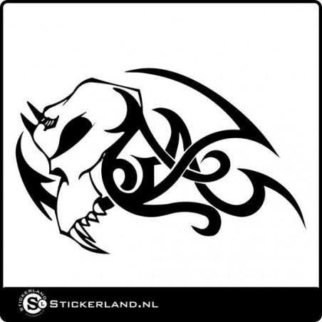 Tribal skull sticker