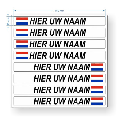 Rijdersnaam stickers wit...