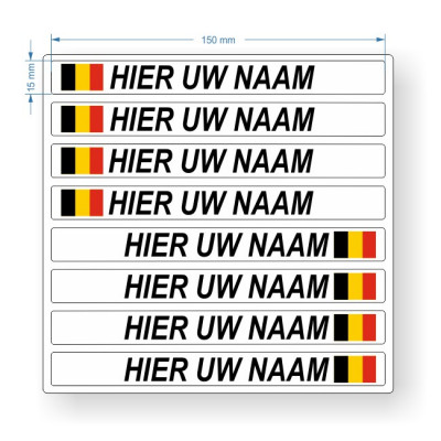 Rijdersnaam stickers wit...