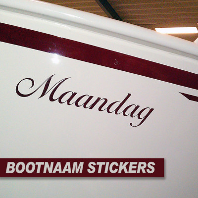 Bootnaam sticker eigen ontwerp