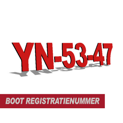 Boot registratienummer sticker