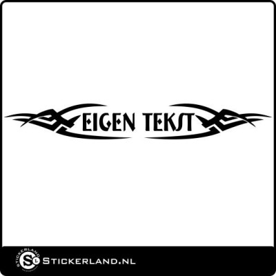 Tribal sticker met eigen tekst (58x7.5cm)