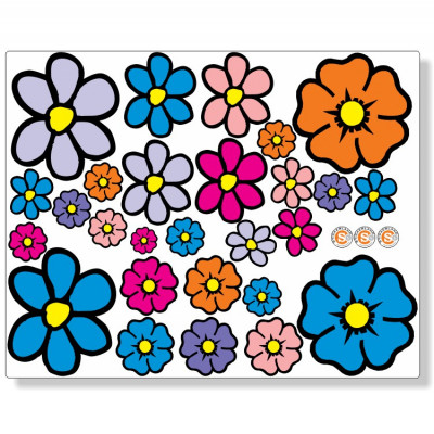 Bloemen stickerset fullcolor groot 01
