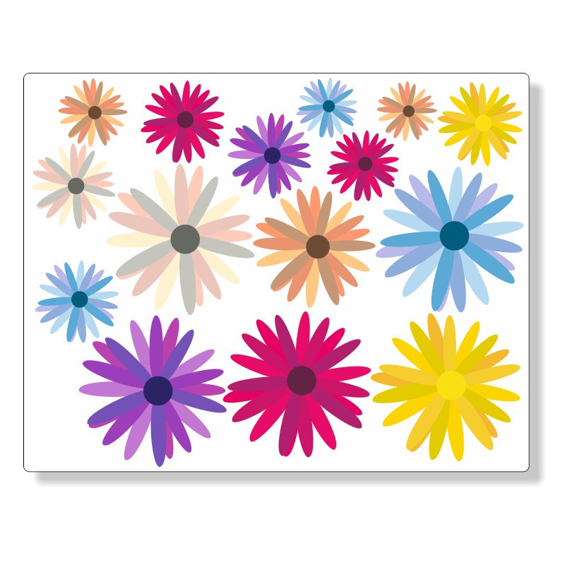 brug springen Miniatuur Bloemen stickers - Bloemen stickerset fullcolor groot 08