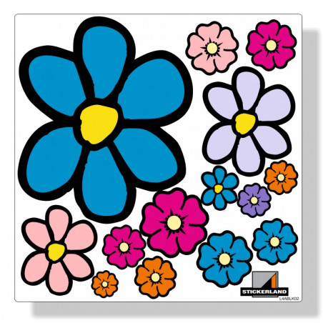 Bloemen stickerset fullcolor medium 02