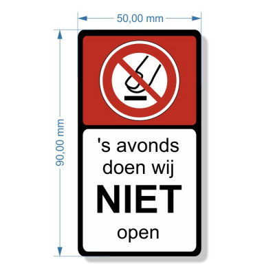 Deur niet openen sticker (5x9cm)