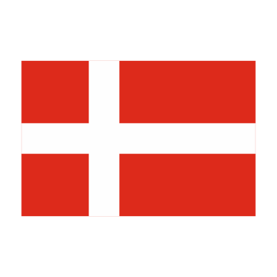 Sticker vlag van Denemarken (8x5cm)
