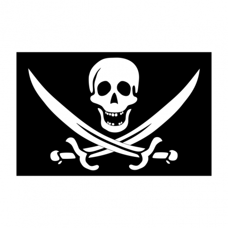 Sticker vlag Piraat (4x2.5cm)