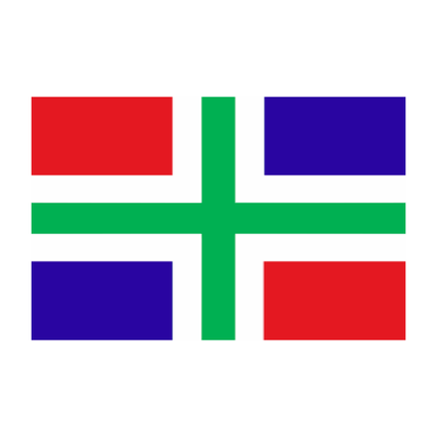 Sticker vlag van Groningen (4x2.5cm)