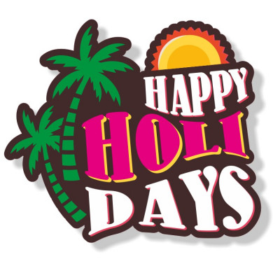 Happy Holidays camper caravan sticker kleur