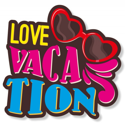 Love Vacation camper caravan sticker kleur