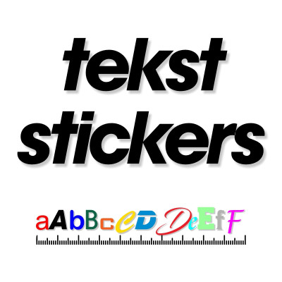 Eigen tekst stickers ontwerpen