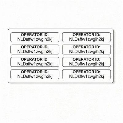 Drone exploitanten nummer stickerset (40x8mm)