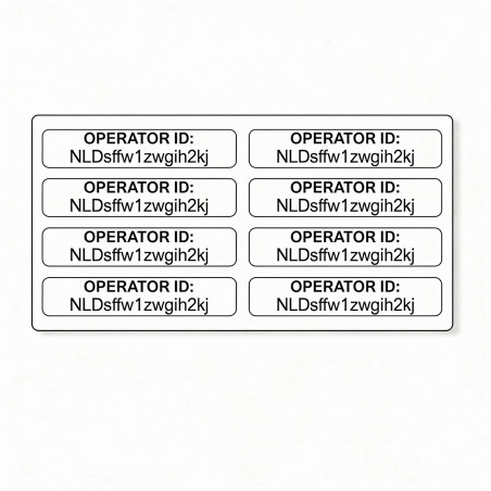 Drone exploitanten nummer stickerset (40x8mm)
