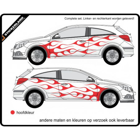 Complete stripingkit vlammen 023 (vanaf 150cm)