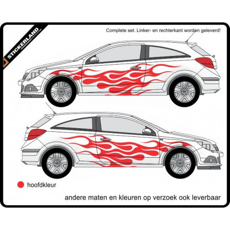 Complete stripingkit vlammen 026 (vanaf 150cm)