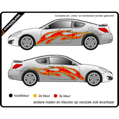 Complete stripingset Vlammen en scheuren 19 (vanaf 150cm)