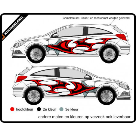 Complete stripingkit Gescheurd 02 (vanaf 150cm)