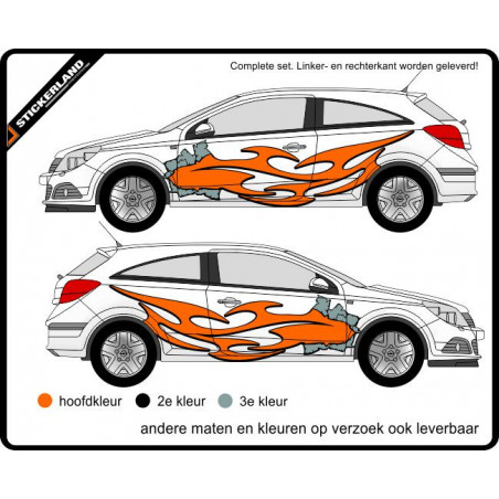 Complete stripingkit Gescheurd 11 (vanaf 150cm)