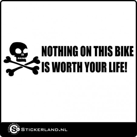 Waarschuwingstekst sticker bike