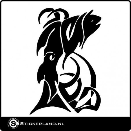 Tribal sticker met vis