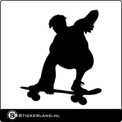 Silhouet van een skater sticker