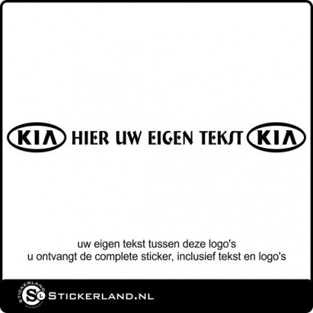 Kia sticker met eigen tekst (ca.100x10cm)