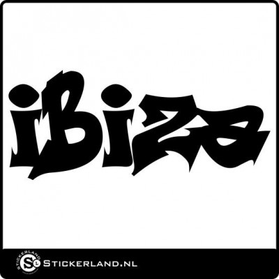 Ibiza grafittistijl tekst