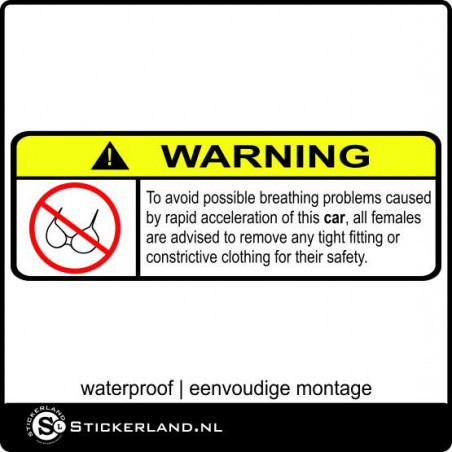 Fullcolor Warning Tag sticker (ca. 10x3.5cm)
