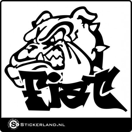 Fiat sticker met bulldog