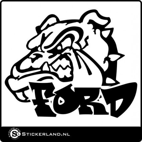 Ford sticker met bulldog
