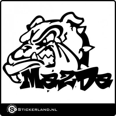 Mazda sticker met bulldog