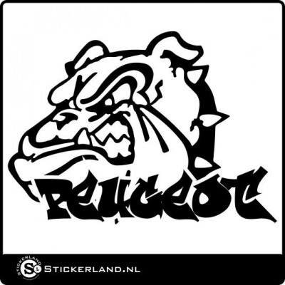 Peugeot sticker met bulldog