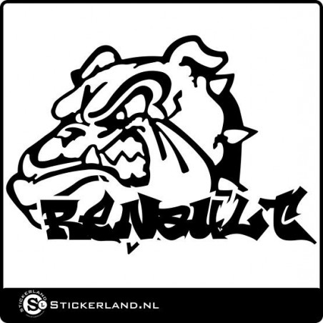 Renault sticker met bulldog