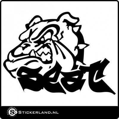 Seat sticker met bulldog