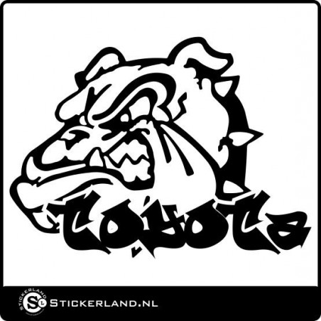 Toyota sticker met bulldog