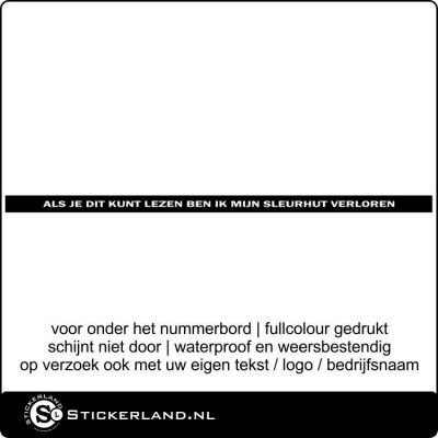 Auto-Kentekensticker Sleurhut