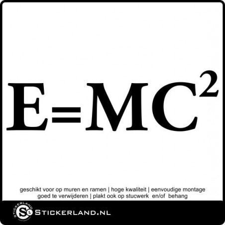 Emc2 muursticker (100x29cm)