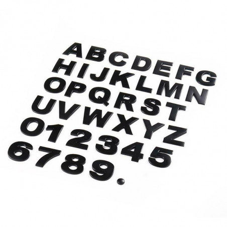 3D Glanzend zwarte letters en cijfers